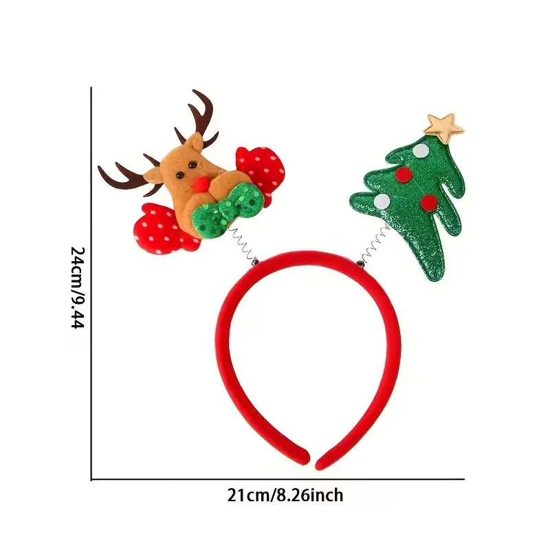 Ein Set mit 11 Weihnachts-Haarbändern mit Rentiermotiven, niedlichen Haarklammern aus Kunststoff, Weihnachtsdekorationen für Partys, modische Haaraccessoires für Damen. – Detail 1