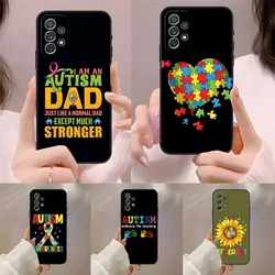 Autism Support Puzzle Phone Case For Samsung Galaxy A31 A33 A52 A13 A02 A72 A40 A20 A23 A54 A14 A34 Back Cover