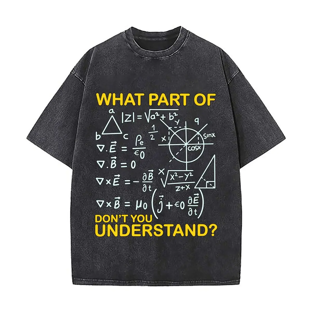 What Part Of Math Dont You Understand Math Teacher Washed Distressed Loose Streetwear Tops for City Walks