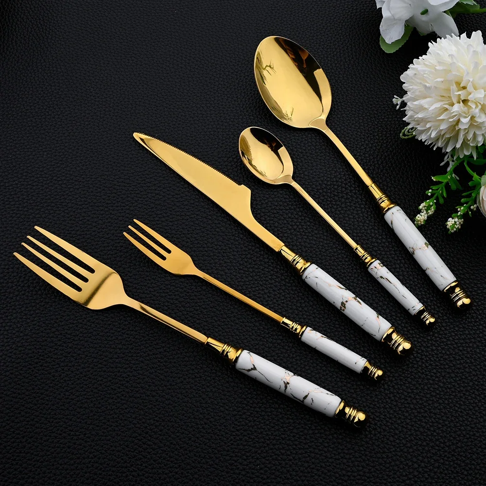 16Pcs Tableware Set Cutlery Se - Gold Plated Cutlery 리뷰 및 가격