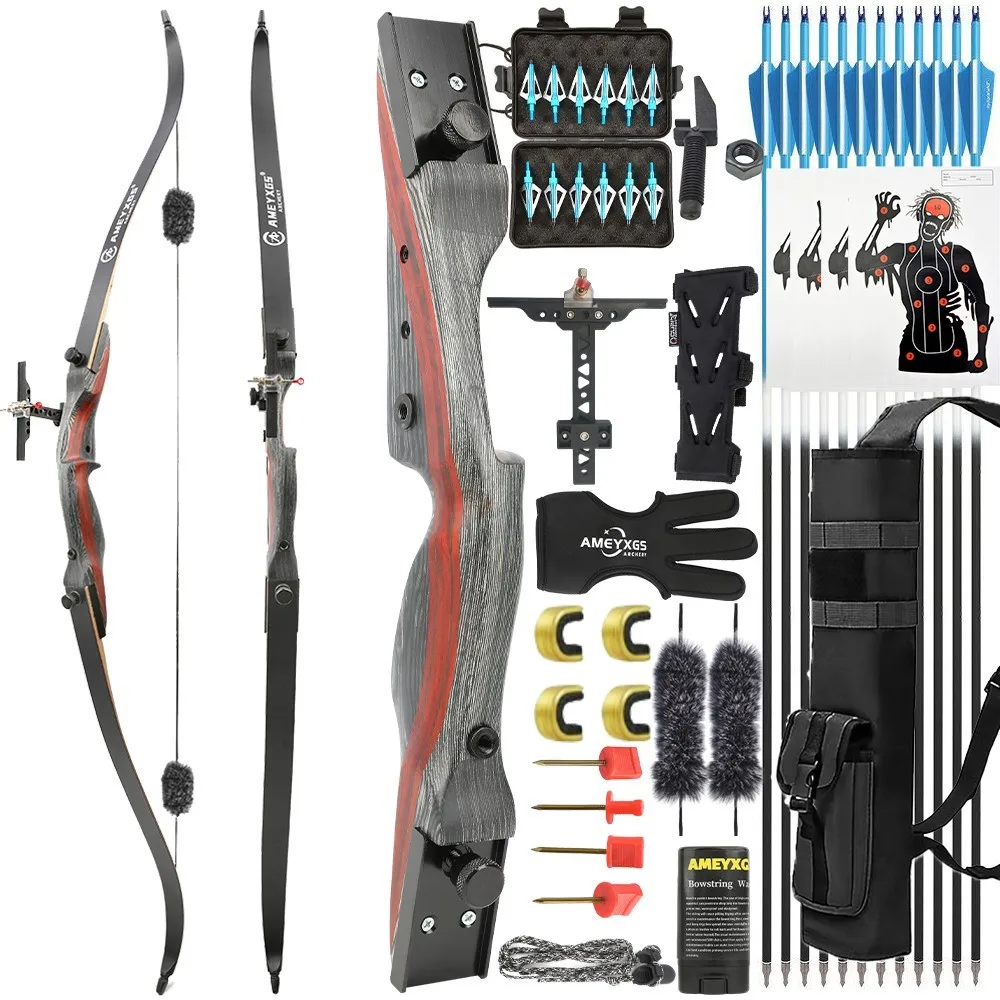 

62 дюйма, 20-50 фунтов, изогнутый лук для стрельбы из лука, традиционный охотничий лук, ламинированный лук, конечности для спортивной стрельбы на открытом воздухе, тренировочная правая рука