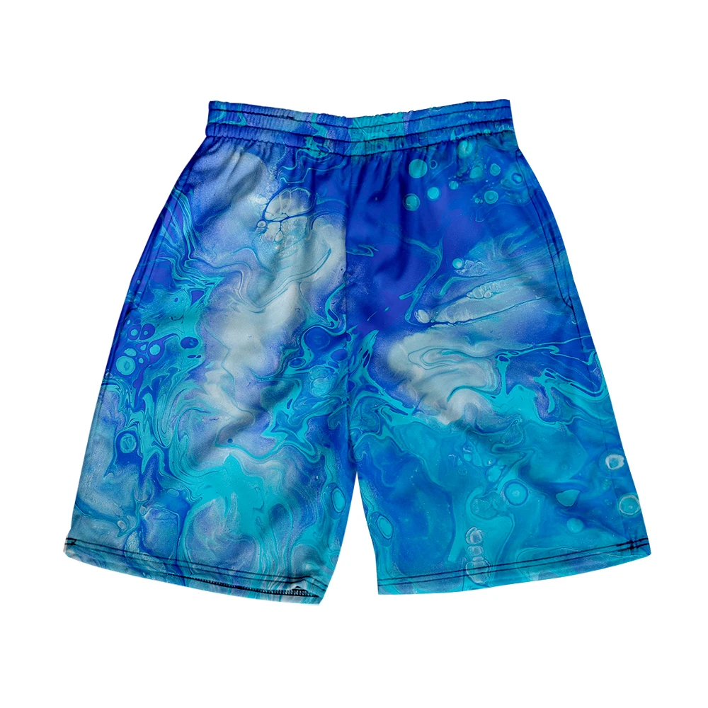 Shorts de plage pour hommes et femmes, impression numérique 3D, shorts décontractés, tendance, couple, peinture fluide de tigre