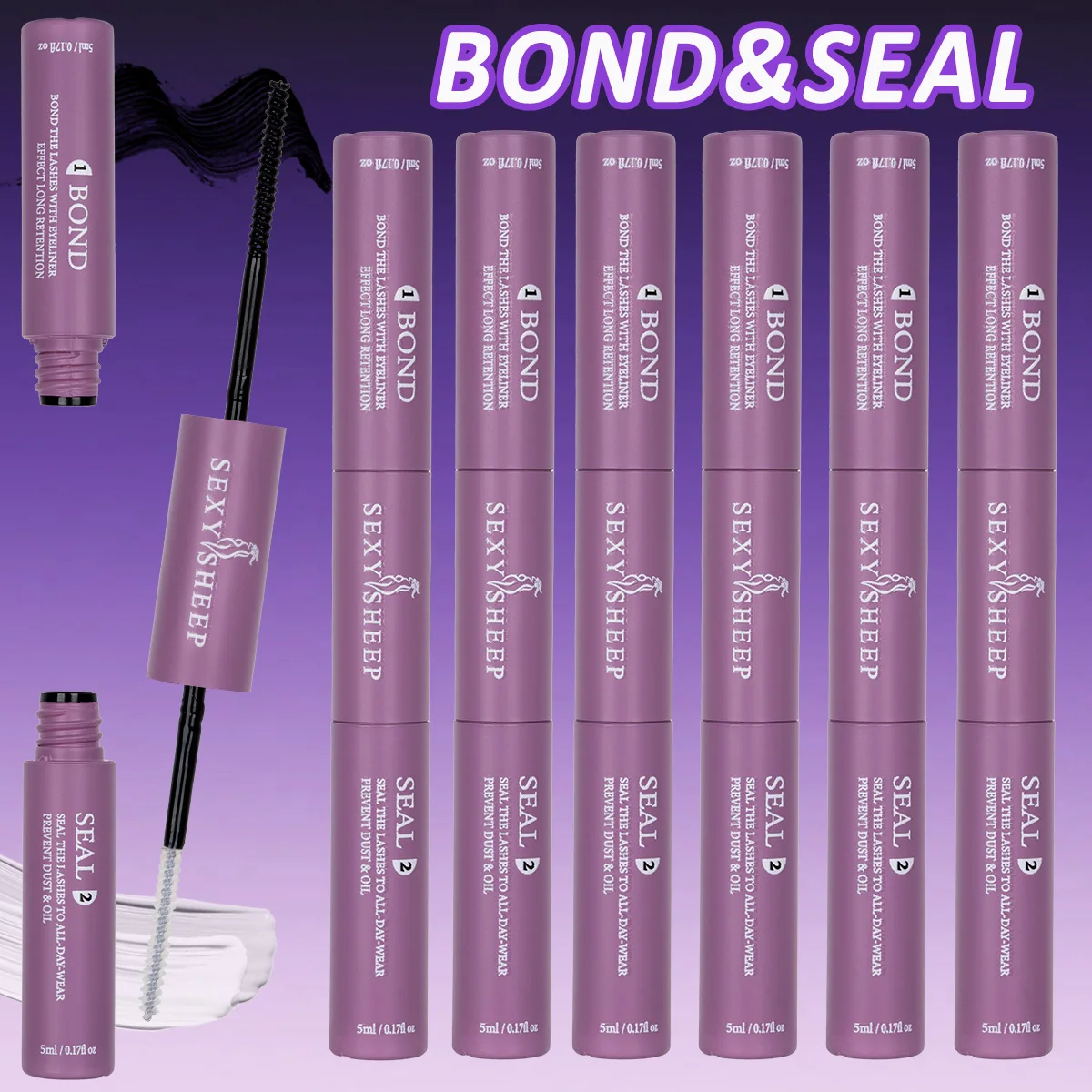 Wimpernkleber 2-in-1 Bond und Seal für Wimpernbüschel 10ml Wasserfester Langanhaltender Starker Halt