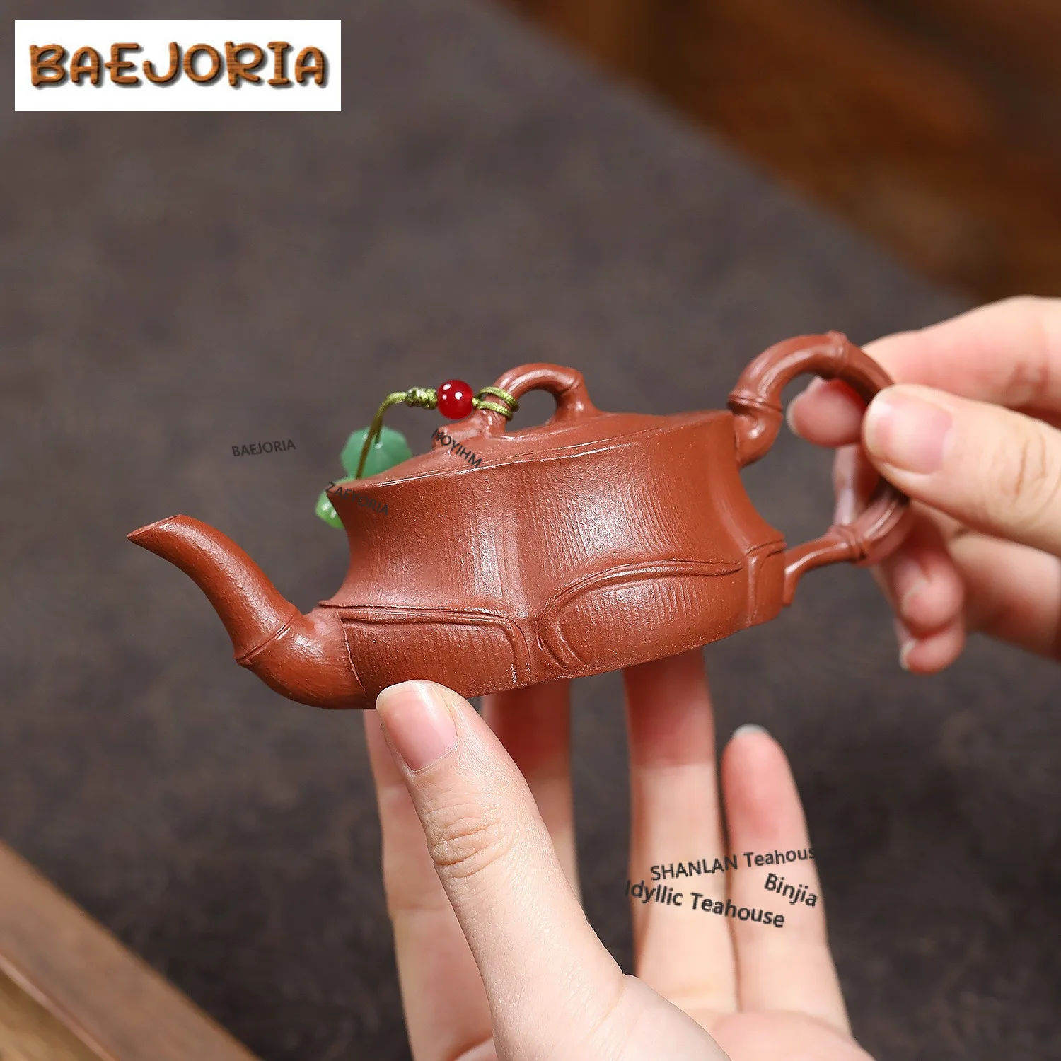 70ml Retro Yixing Purple Clay Teapots Handmade Withered Lotus Perch On Bamboo Pot Raw Ore Red Downhill Mud Kettle Zisha Tea Set