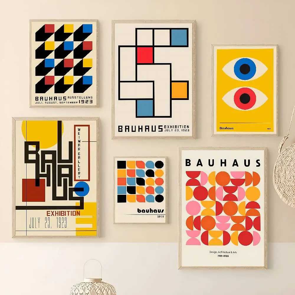 بوهو مجردة باوهاوس خط الهندسة الشمال الكلاسيكية خمر الفيلم الكلاسيكي الملصقات HD جودة ملصق جدار الفن اللوحة دراسة