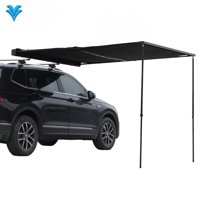 NBFAVOUR  Alloy Shell Car Roof Side Tent Rainproof Sun Shade Outdoor Camping Car Side Retractable Awning Made of Oxford Fabric