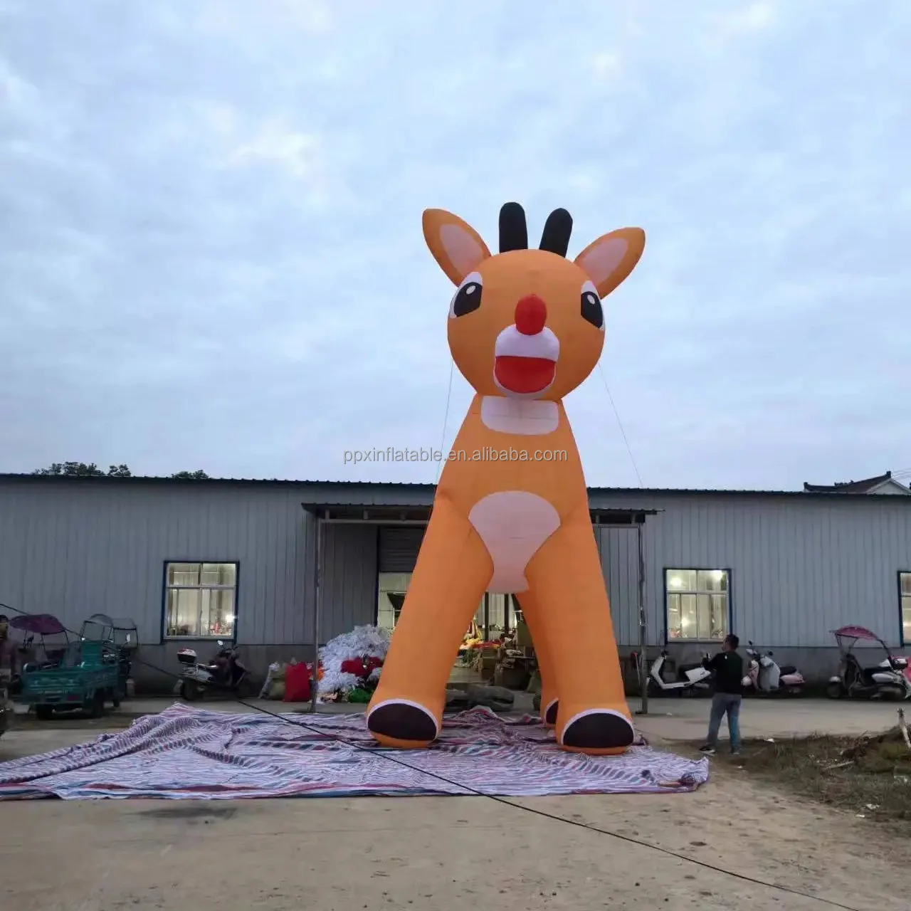 Giant Christmas Decoration Inflatable Cartoon Deer For Advertising Large Outdoor