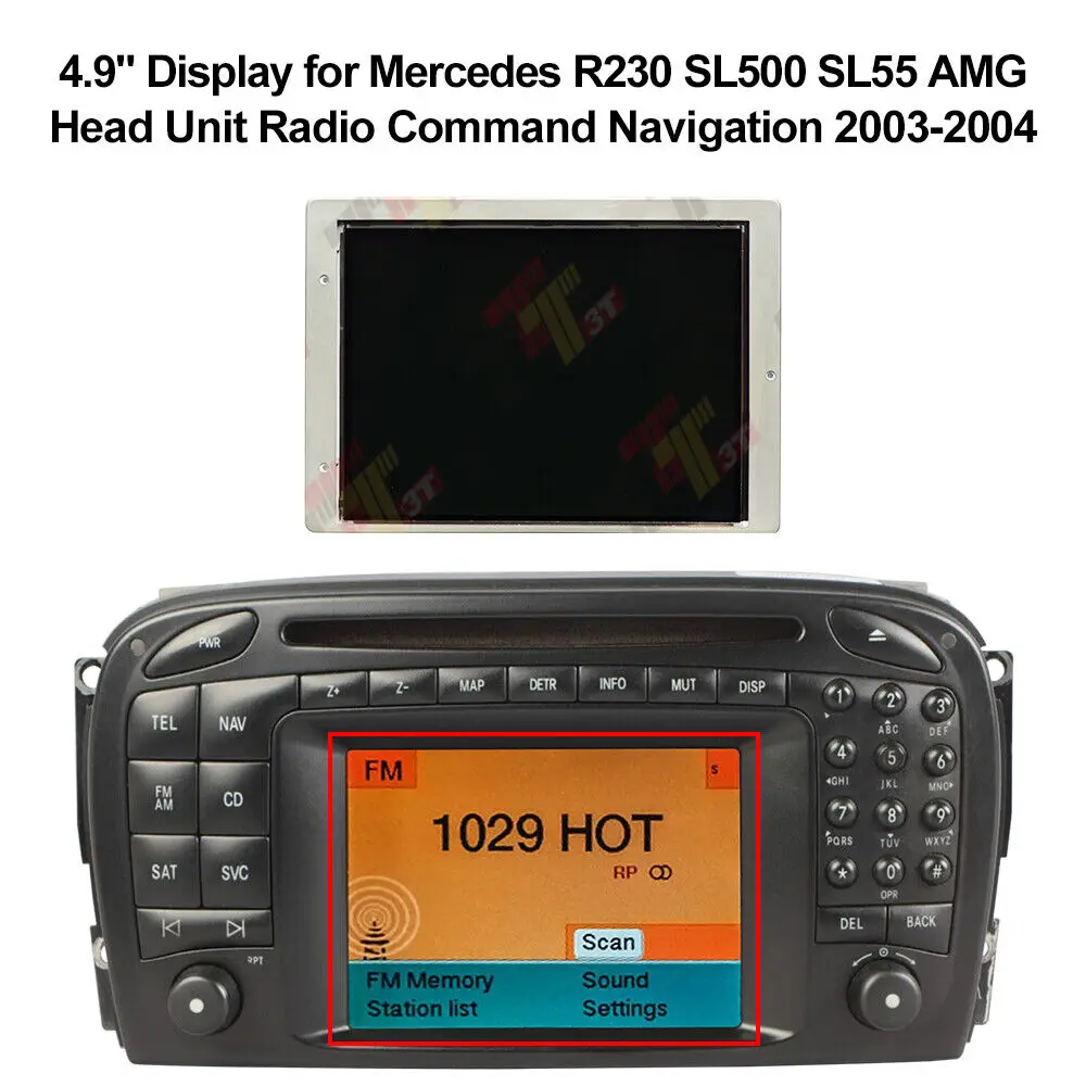 

4.9" Display for Mercedes R230 SL500 SL55 AMG Head Unit Radio Command Navigation