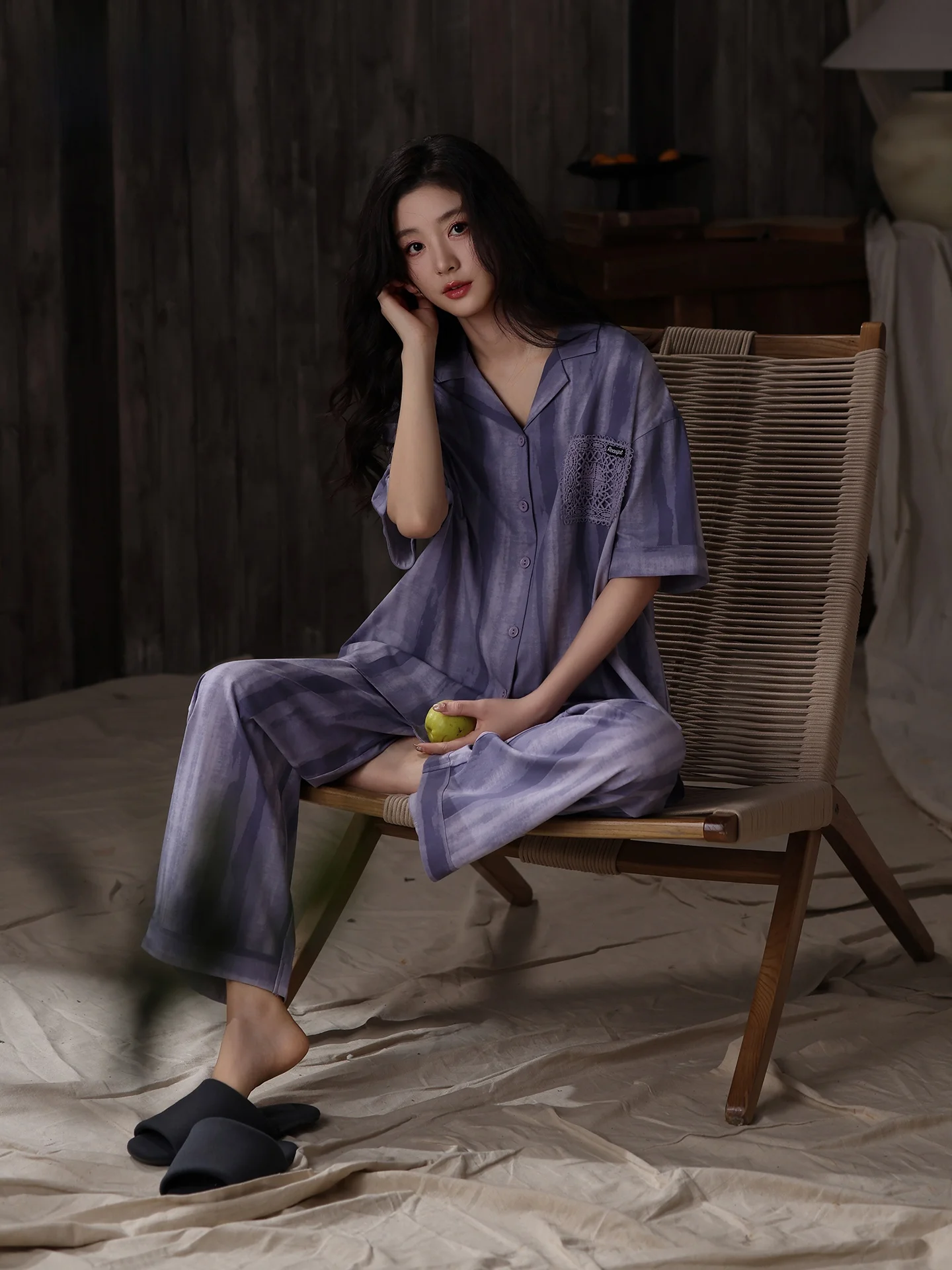 women's-summer-sleepwear-modal-cotton-thin-short-sleeve-long-pants-home-clothes-set-cool-feeling-plus-size-comfortable-homewear