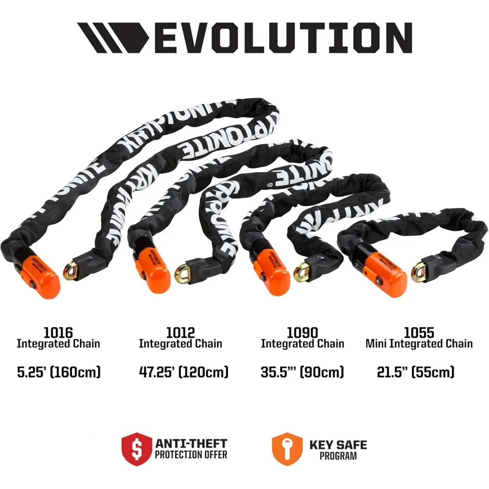 قفل سلسلة دراجات فولاذي بأمان محسن 4 أقدام 10 مم - حماية ذهبية قياسية ضد السرقة