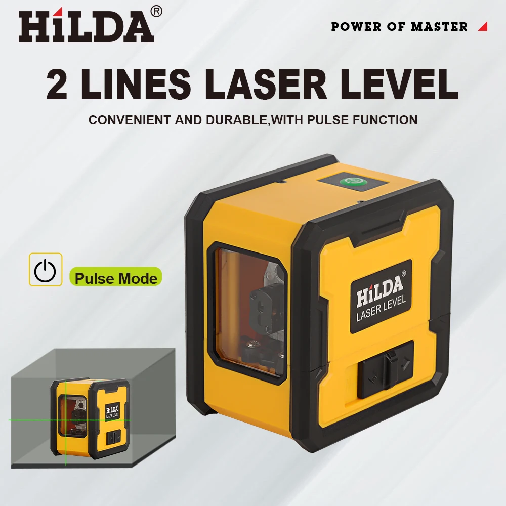 HILDA Laser Level 2-Linien mit Magnet auf der Rückseite, selbstnivellierend, automatische Nivellierung, leistungsstarker grüner Kreuzlaser, tragbarer Laser-Nivelliergerät – Detail 2