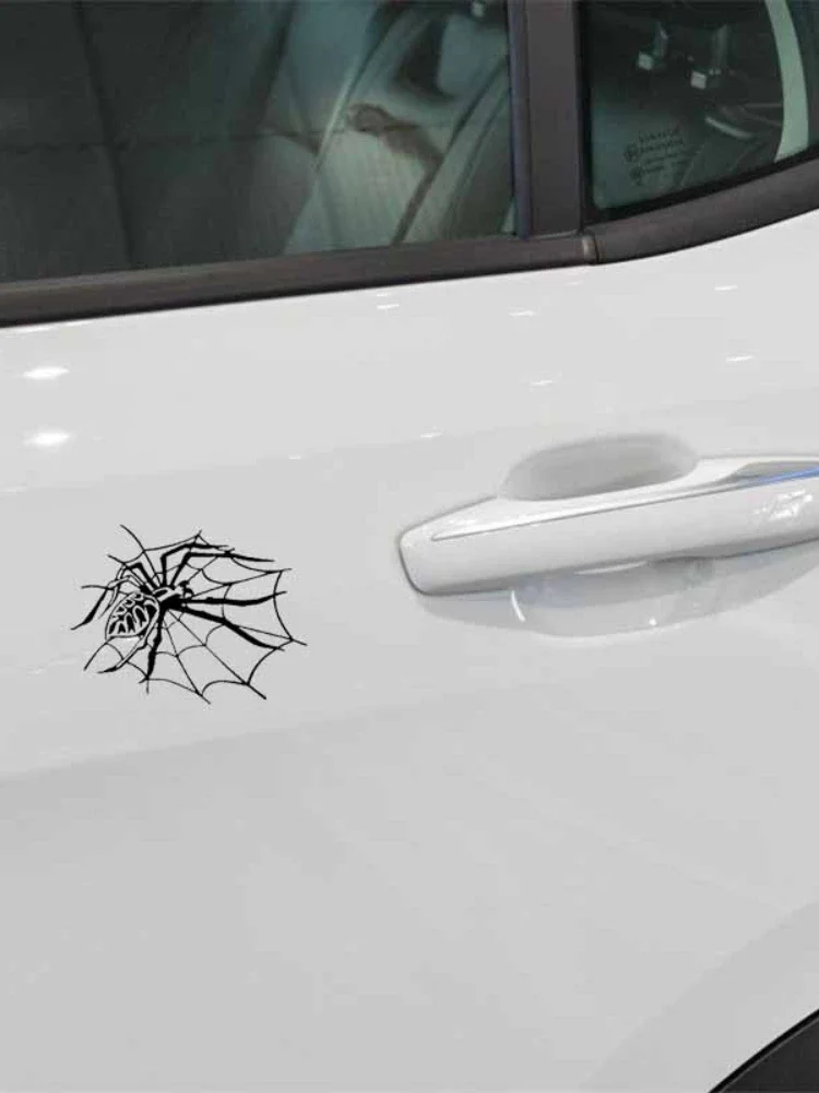 Car decals Lifelike Spider Webs Halloween Car Stickers Vinyl Decal  waterproof sunscreen 15CM