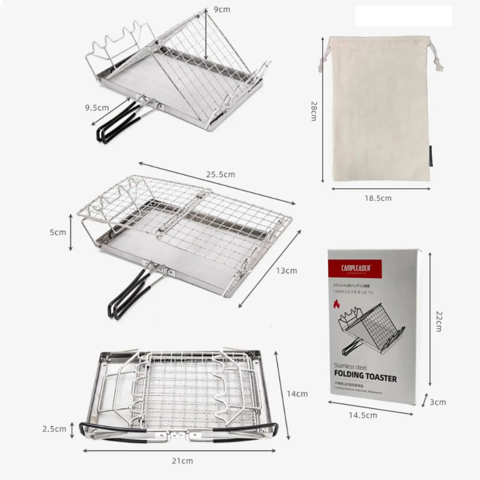 Réchaud de camping pliant, grille-pain, 2 tranches, camping, randonnée, fête, JxTo84