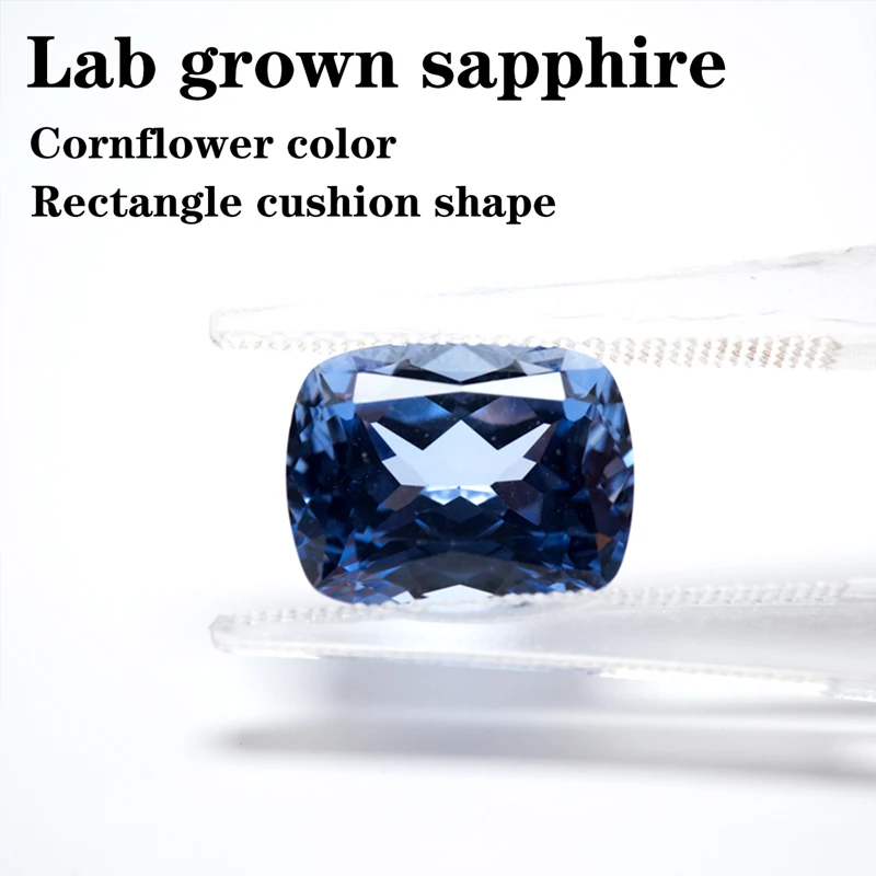Laborgezüchteter Saphir Asscher-Schliff Kornblumenfarbe Edelstein mit Wählbarem Zertifikat – Detail 12