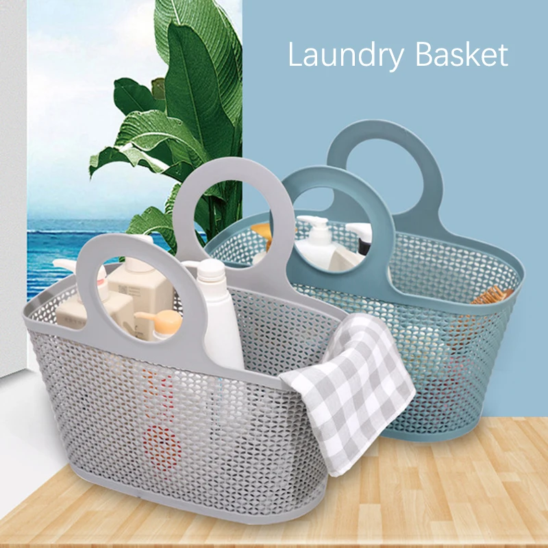 Plastic Portable Bath Basket Bathroom Products Shampoo Sundries Storage Basket Multi-functional Hollow Small Basket