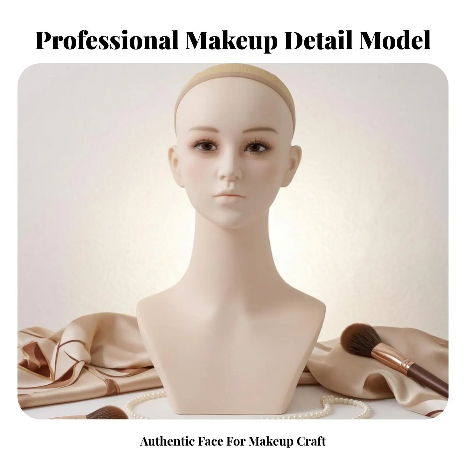 Hairpiece Mannequin Bust Skin Tone Makeup Display Bust PVC