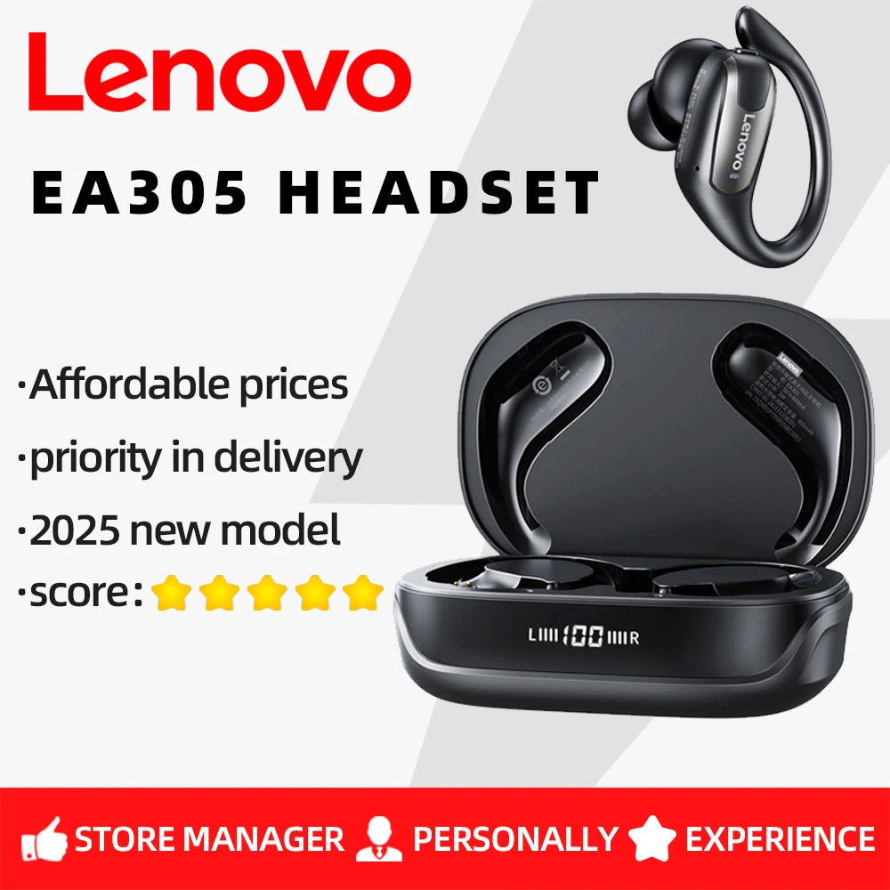 Lenovo EA305 Подвесные беспроводные наушники Bluetooth Наушники с шумоподавлением Игровой студенческий бизнес Xiaomi Подходит для телефона