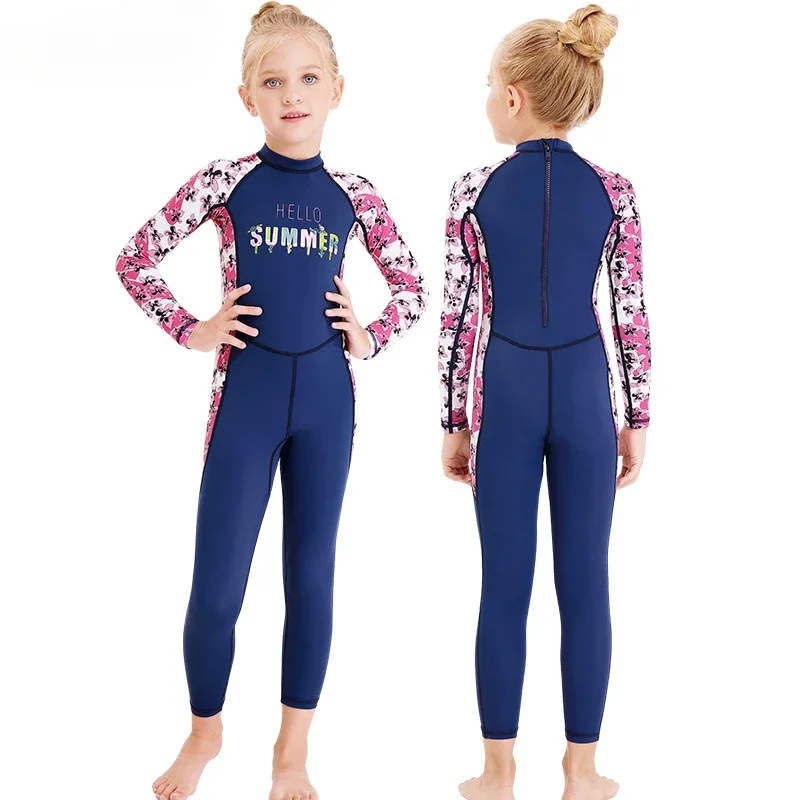 DIVE&SAIL New Children's Wetsuit - UV Protection, Quick Dry, Full-Body Dive Skin for Girls