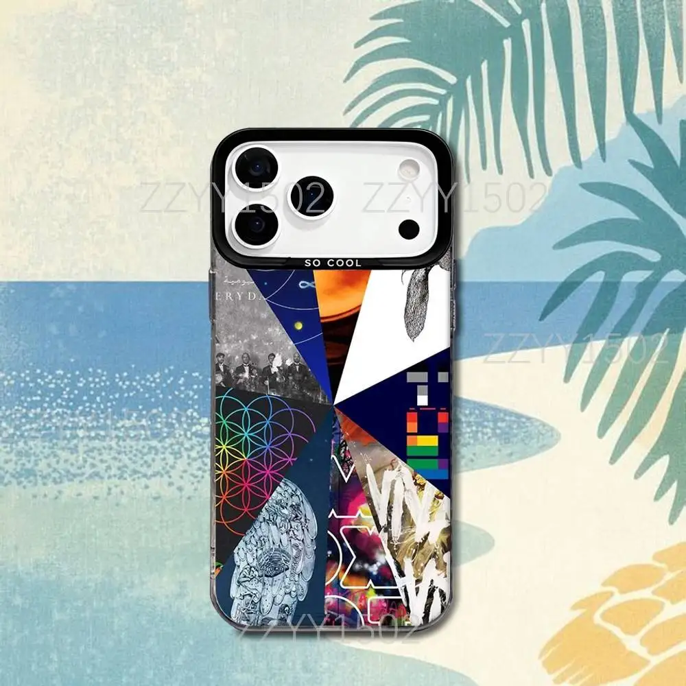 حافظة هاتف C-COLDPLAY-eS Moon Music لهاتف iPhone 17,16,15,14,13,12,X,8,Pro,Max,Plus,SE4,Air, Mini HD Black IMD Matte