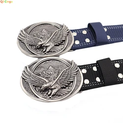 2026 Buckle Engraved with Eagle Nylon Belt Men's Outdoor Tactical Belts Pin Buckle Versatile Jeans Canvas Cinturon Men Waistband