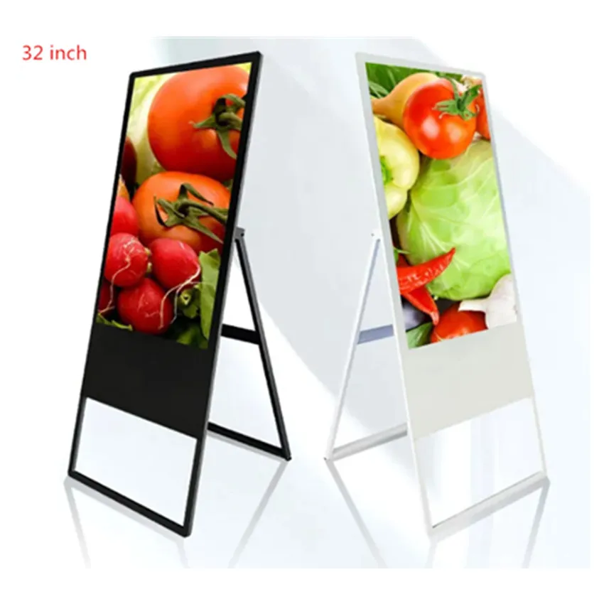 32 43 50 55 Inch Movable Full HD Display Commercial Use Android Wifi Advertising Freestanding LCD Digital Poster