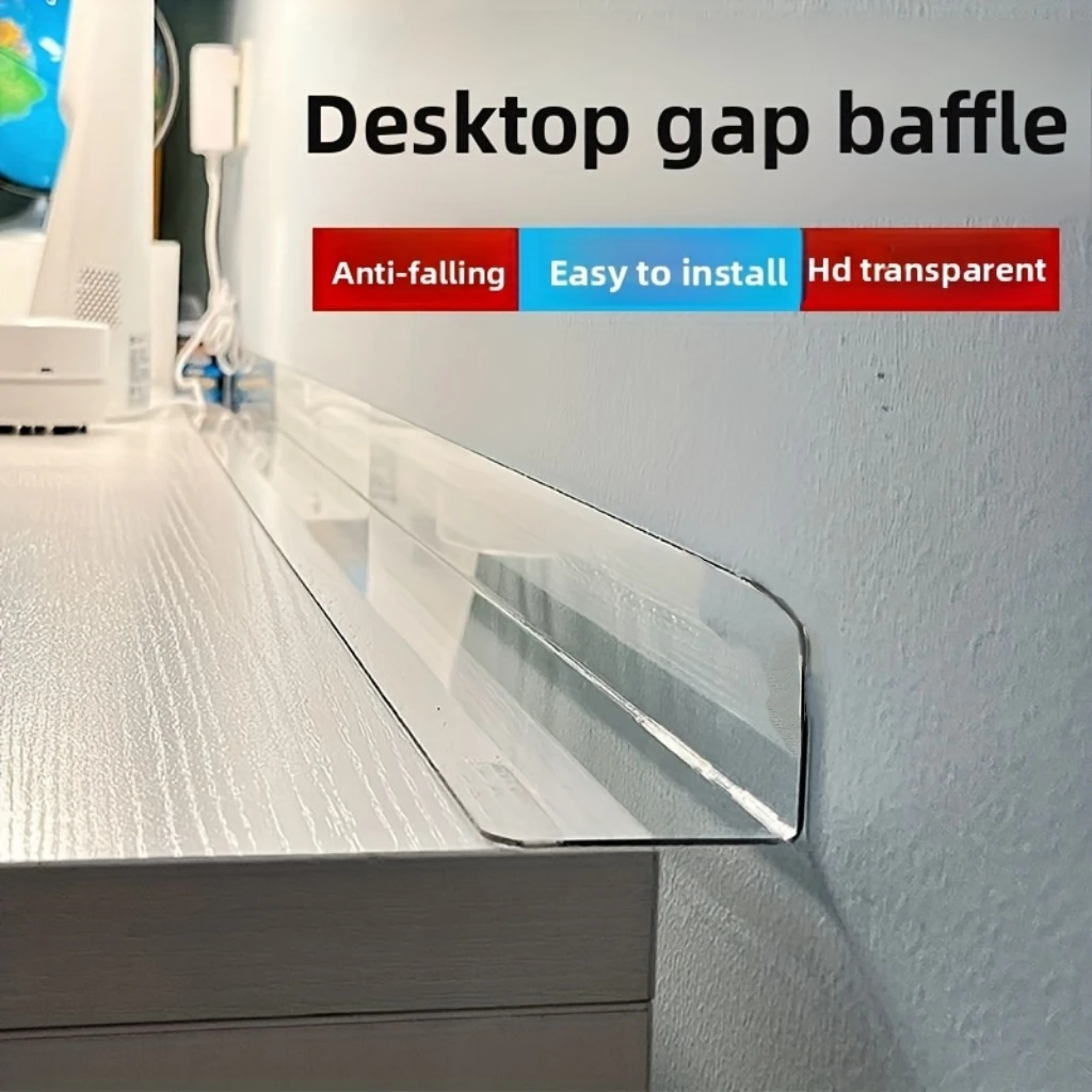 L-Shaped Transparent Non-Slip Baffle Cuttable Shelf Divider DIY Cosmetics Toiletries Office Anti-Slip Partition Display Rack 1pc