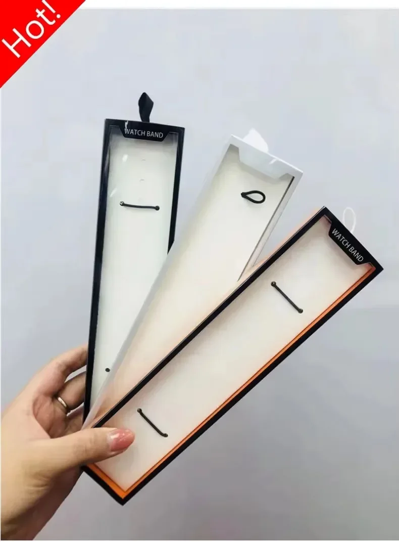 Caja de correa portátil Simple para Apple Watch, caja de paquete de papel de 38/40/42/44MM para la serie de cuero, silicona, nailon, banda milanesa
