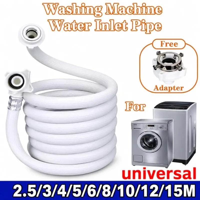Washing Machine Water Inlet Pipe Heavy Duty 2.5/3/4M Optional Universal Auto Washer Hose for Home Laundry Room Use