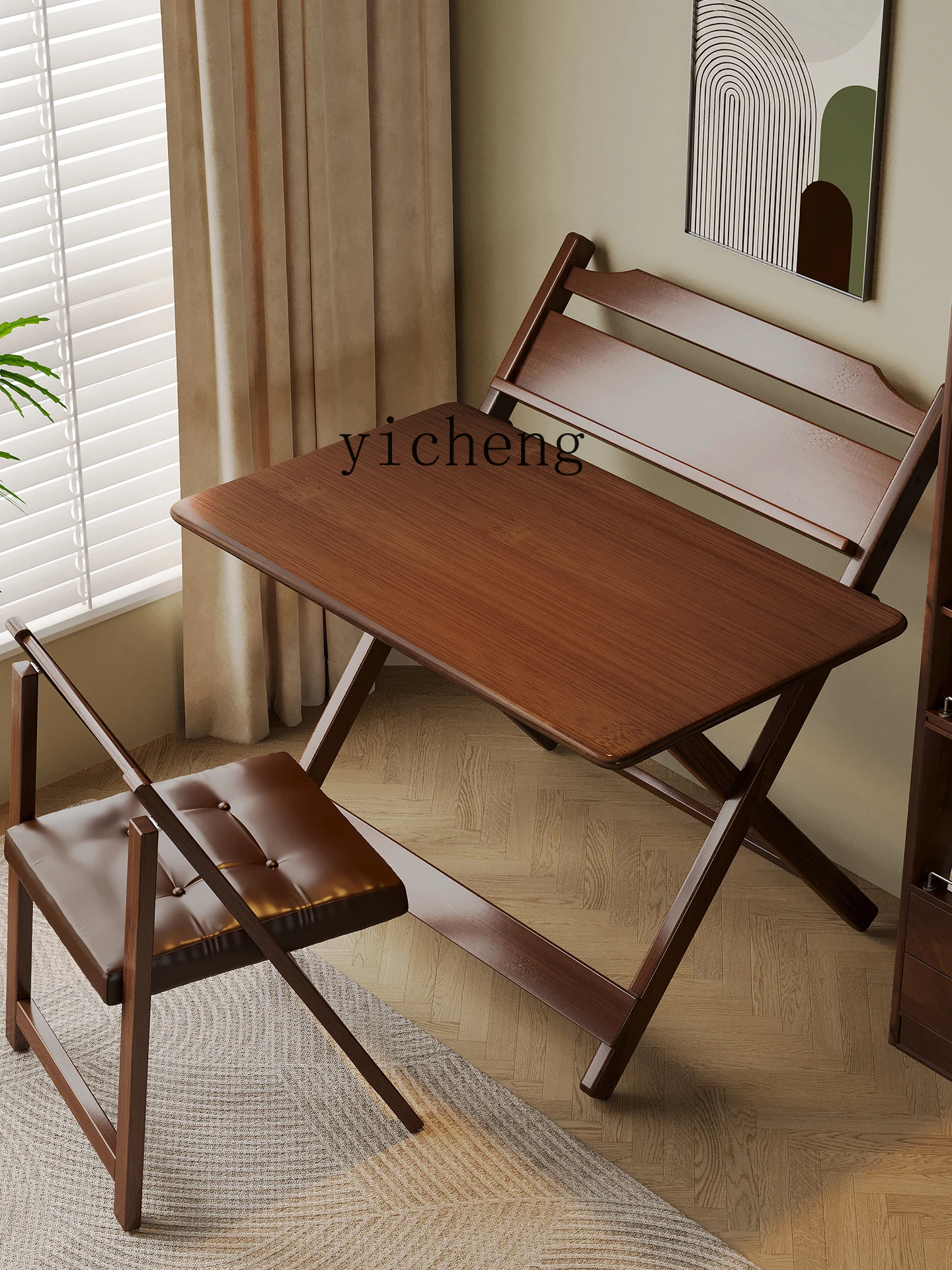 

ZYA Folding Table for Home Use, Rectangular Study Desk for Homework, Living Room, Study Room, Computer