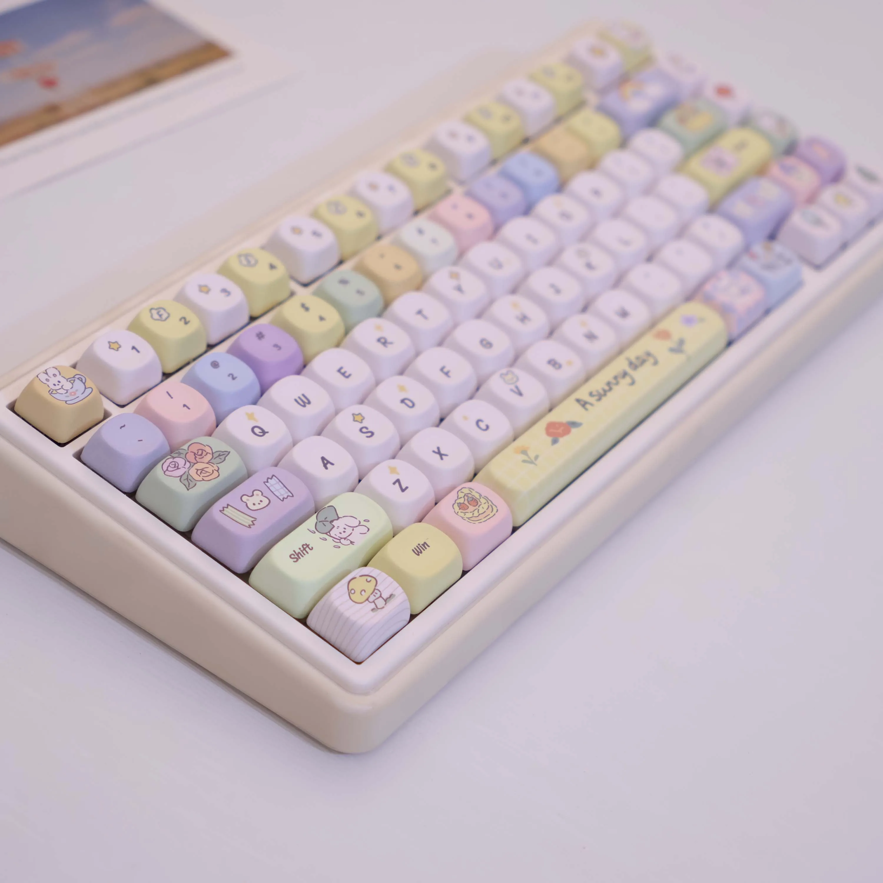 134 Keys Spring Outing PBT Keycaps MOA Dye-Sub MX Mechanical Keyboard 61 64 68 87 96 104 108