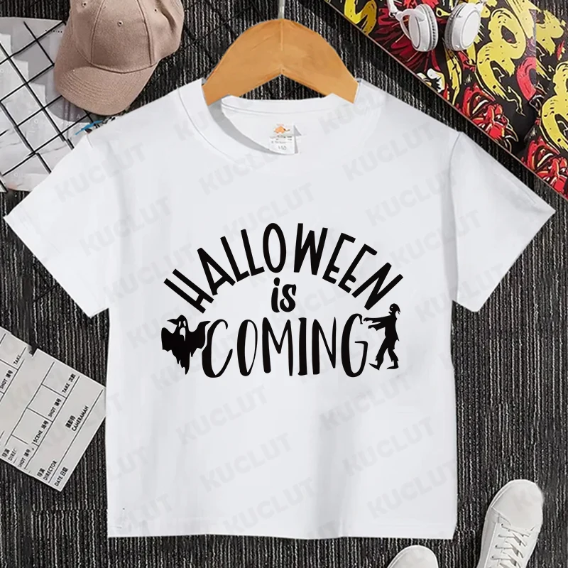 Happy Halloween Party Graphic Children's Y2k Tops T-Shirt Girls Boys Short Sleeve Tees Harajuku Halloween Is Coming Clothing