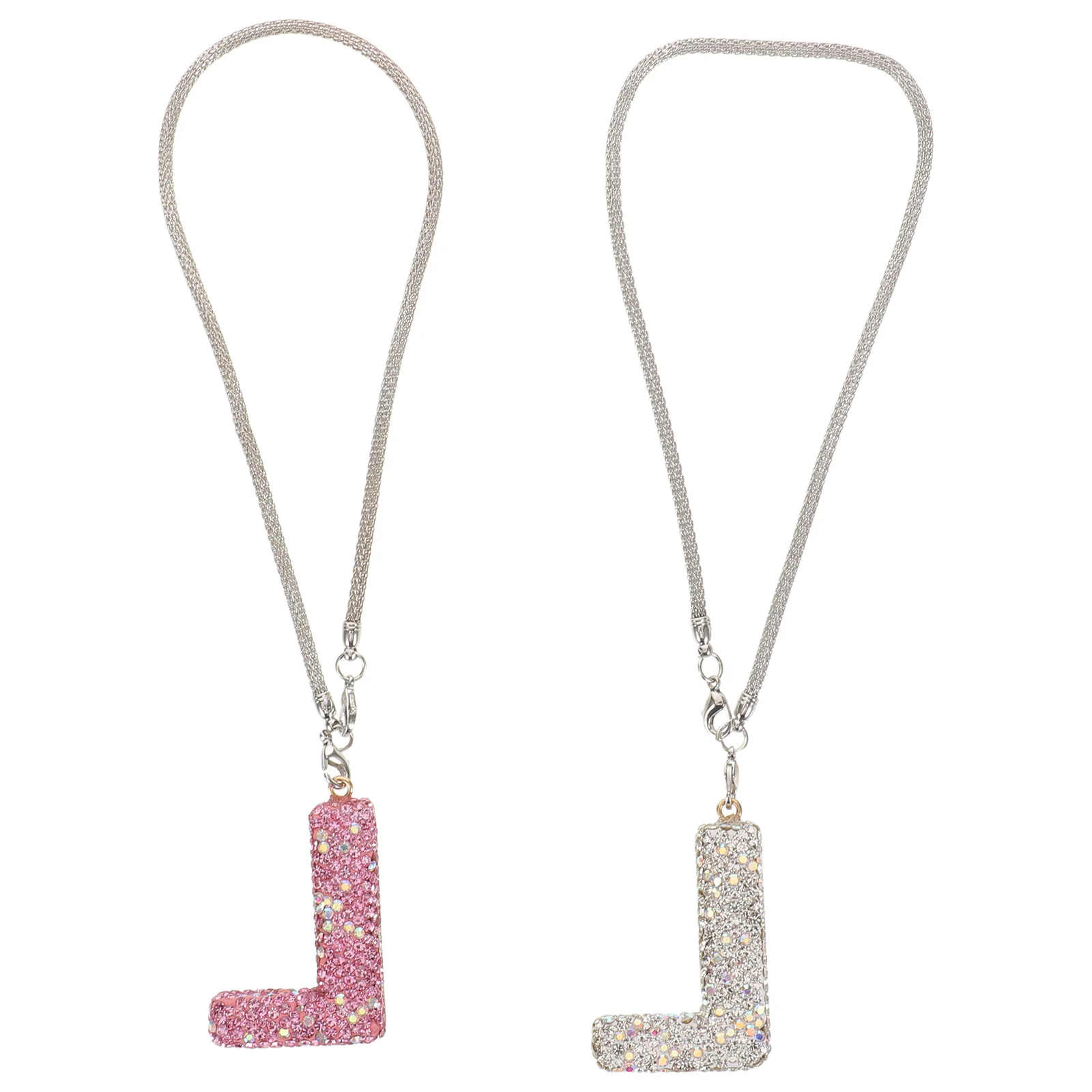 

2Pcs Rearview Mirror Charm Butterfly Bow Ceramic Pendant Pink Ab Rhinestone Car Interior Hanging Ornament for Women Auto