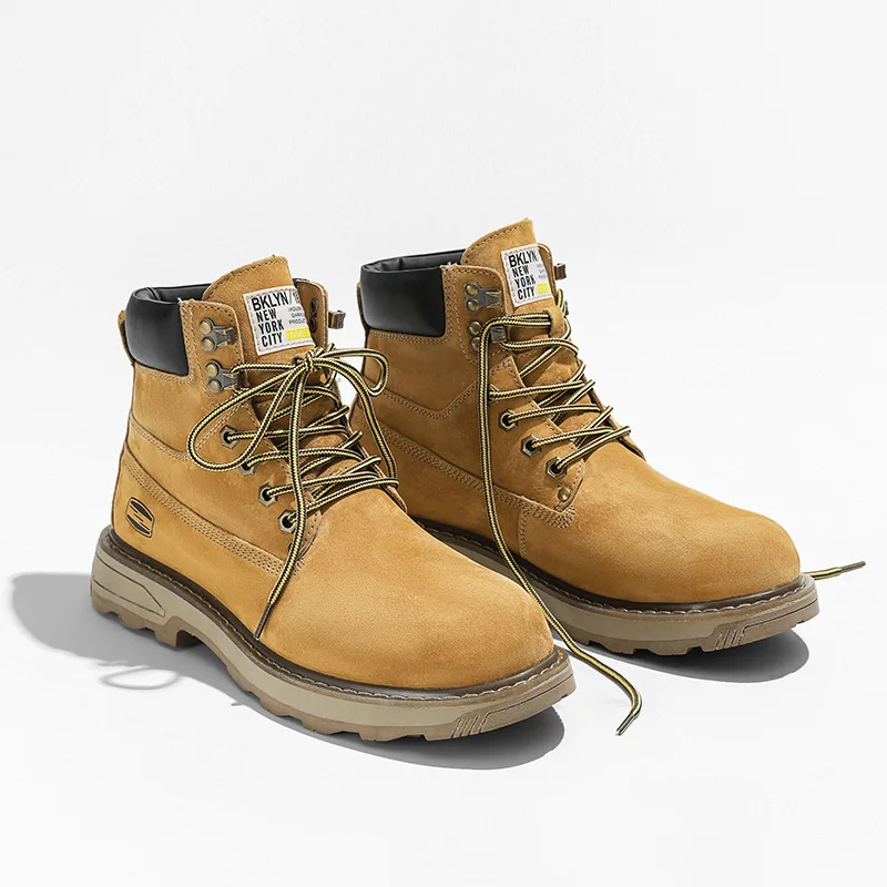 

Outdoor Mountaineering Work Boots for Men: 2025 New Big Yellow Boots, High-Top Height-Increasing British Style Durable Work Shoe