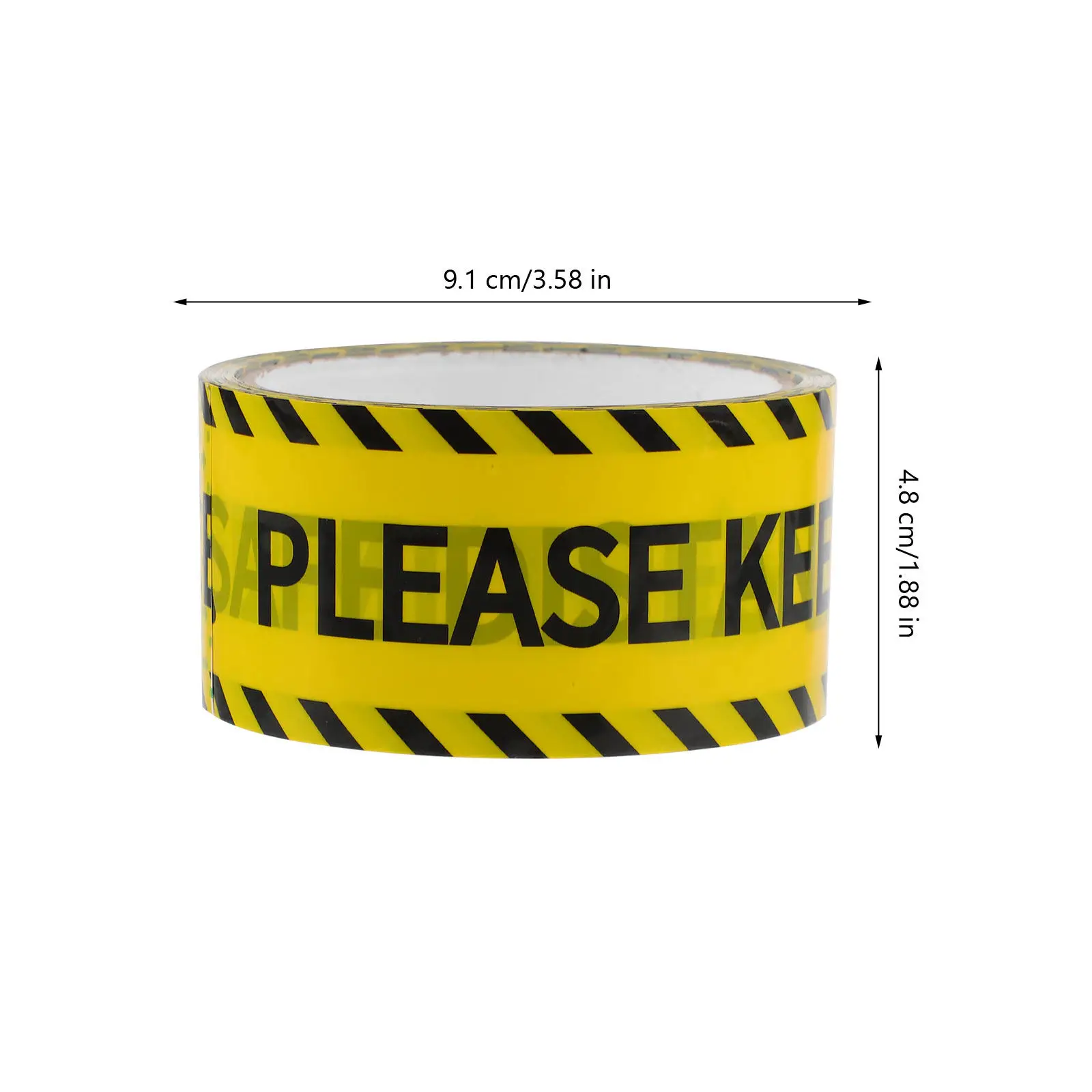 1 Roll Uv Resistant Safety Warning Tape 25M Bright Adhesion Keep Distance Sticker for Factory Warehouse