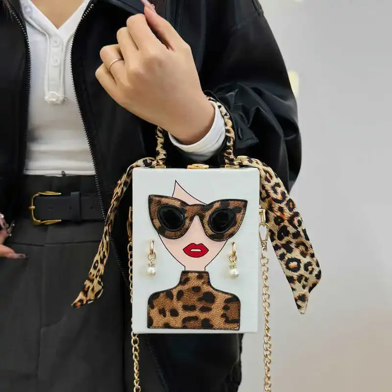 Candy Color Girls Printed  Handbags Funny Purses for Women Designer Bag Leopard Box Bags for Women 2025 Evening Bag Clutch Lady