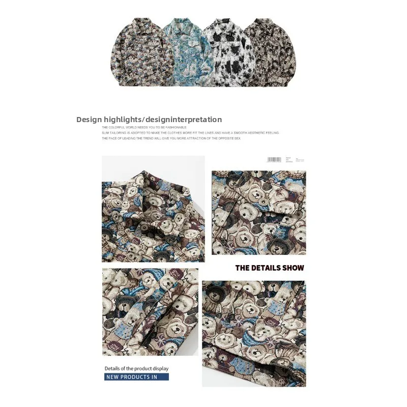 

Spring Autumn Outdoor Cycling Sports Loose and Comfortable Trendy Hong Kong Style Jacket Men's Fashion Embroidered Cowboy Jacket