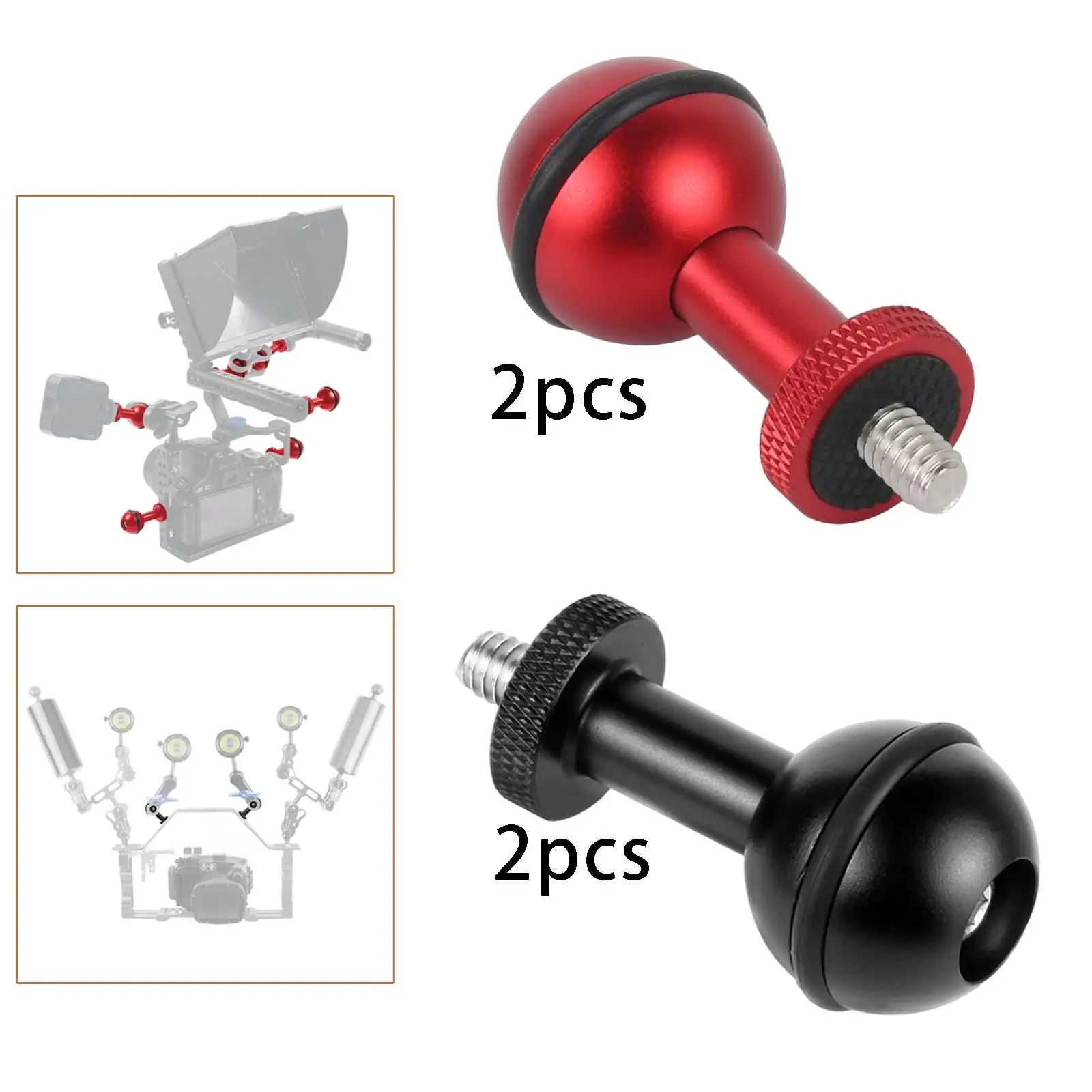 1 inch Ball Head Adapter Camera Screw Mount Adapter Durable for Camera Underwater Diving Photography Bracket Parts 1 Piece