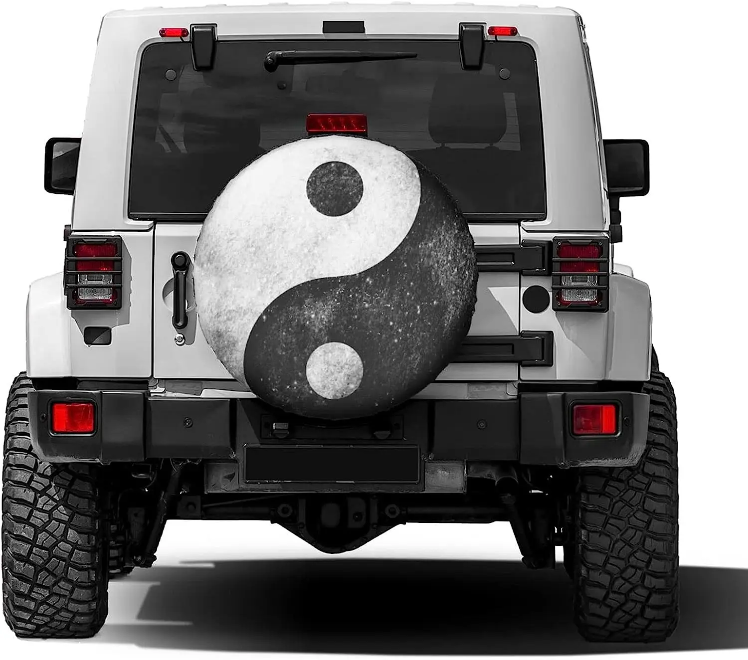 Tai Ji Black and White Spare Tire Cover Dust-Proof Wheel Tire Cover Fit Trailer RV SUV and Many Vehicle 14-17In Accesorios Auto