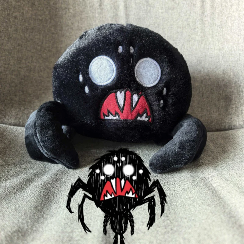 لعبة لا تجعق ويبر كوسبلاي دمية رعب لطيف أسود أبيض عنكبوت قطيفة محشوة من القطن لتزيين غرفة الهالوين