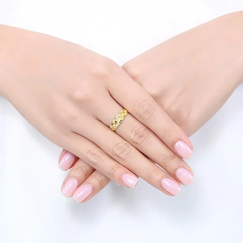 Pure 9999 24k real gold  ring solid model full star gold ring to attract wealth and prosperity solid gold ring