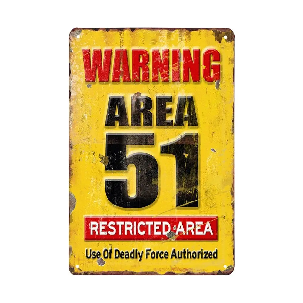 hohappyme Warning 51 No Trespassing Military Retro Vintage Metal Tin Sign Coffee Bar Wall Decor Home Signs Gift Size 12 X 8 Inch