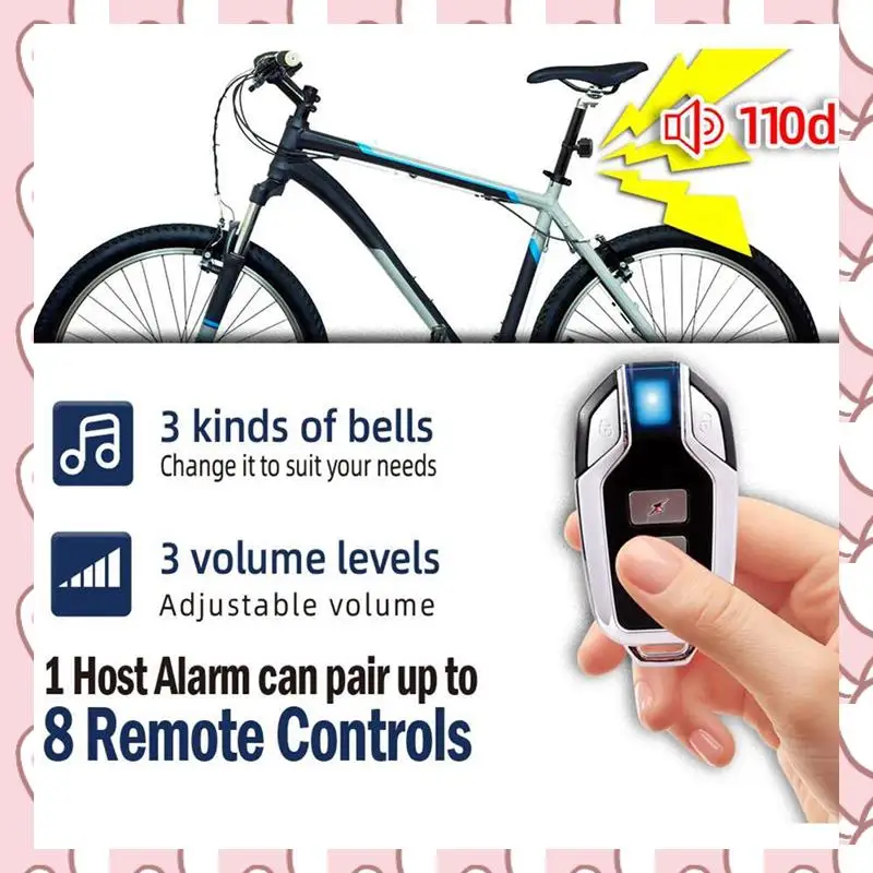 

HHTL Sunscreen And Rainproof Wireless USB Charging Alarm Sensitive And Responsive Anti-Theft Bicycle Alarm