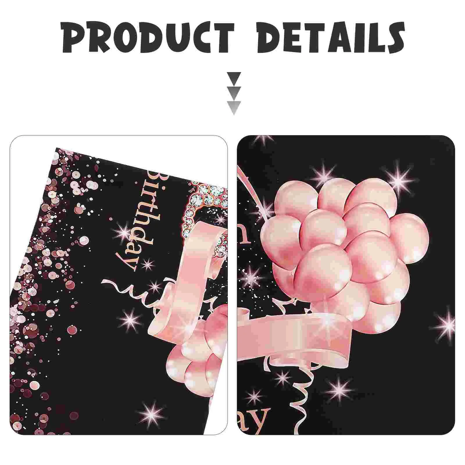 18 Years Old Background Cloth Happy Birthday Sign Banner for Outdoor Rose Gold Photography 18th Backdrop Polyester Miss Party