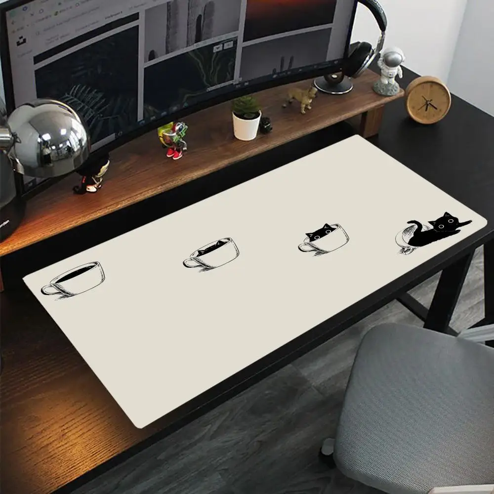 

Развлечение кота в чашке «отпуски» Нескользящий моющийся коврик для мыши с резиновым дном, подходящий для работы, игр и офиса.