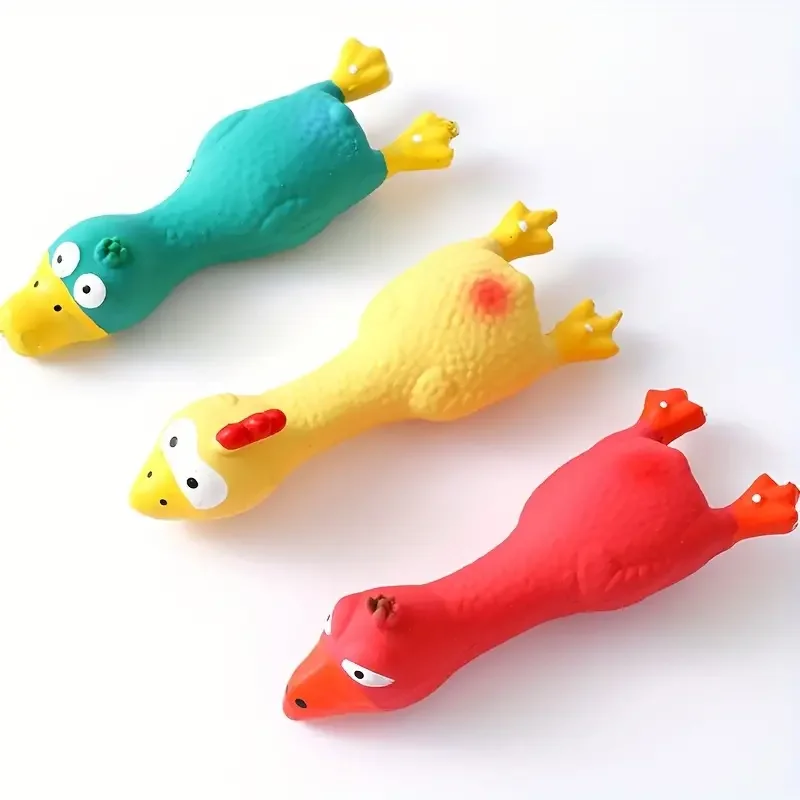 Dog Toys Make a Sound Cooing Chicken Dog Toy - Durable Latex Chew For Small To Medium Breeds Interactive Play & Dental Health