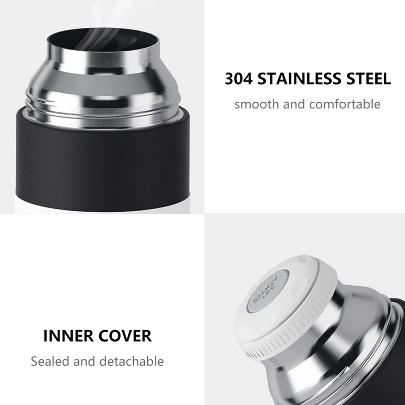 350ml Thermos Bottle 304 Stainless Steel Thermos Cup Vacuum Flask Water Coffee Thermal Bottle Leak-Proof Insulated Travel Cup
