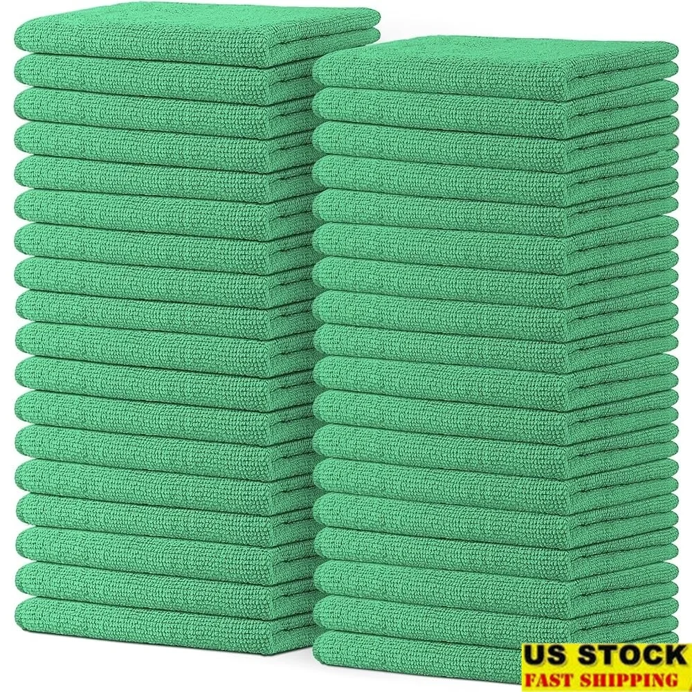 

Чистящие салфетки из микрофибры, 36 шт., высоковпитывающие многоразовые, безворсовые, прочные, мягкие, моющиеся в машине, экологически чистые чистящие салфетки