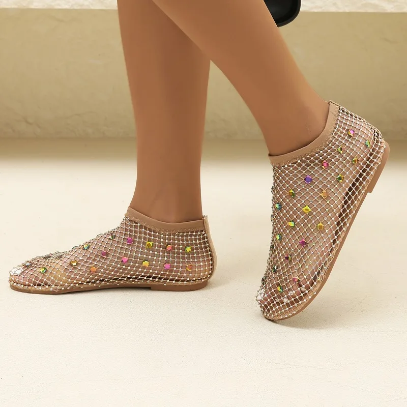 2024 scarpe da donna di alta qualità Slip-on stivali da donna Fashion Grid Crystal Dress Boots donna vendita calda sandali con punta tonda stivali