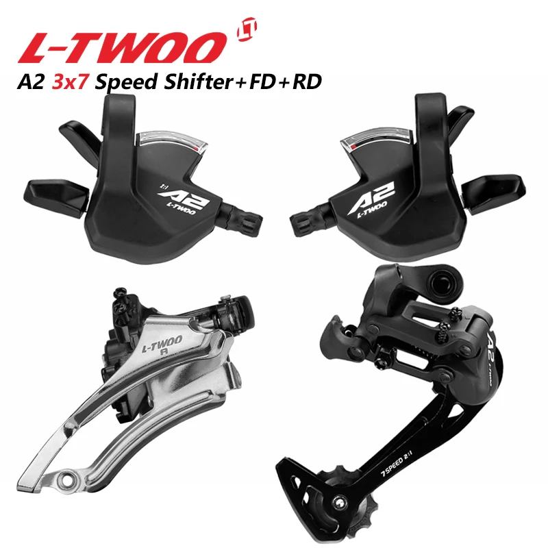 LTWOO A2 3X7 Speed Derailleurs Groupset 3s/7s Shifter Lever + Rear Derailleur + Front Derailleur For MTB Bike Windows Trigger