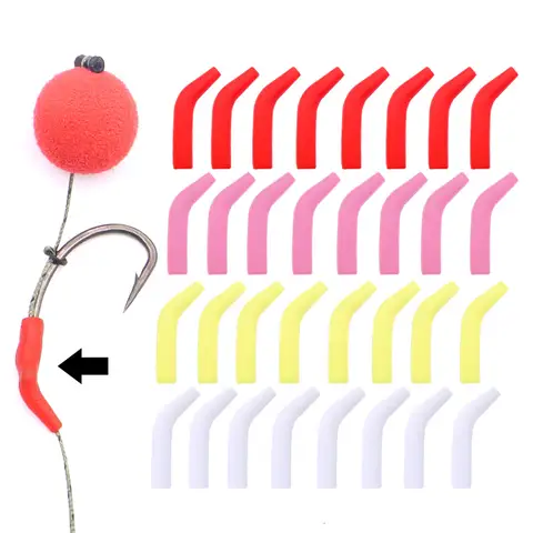 20pcs Carp Fishing Hook Kickers D Rig Kicker Aligners Hooks Sleeves Rigs Anti Tangle Sleeves Hook Aligner Fishing Accessories